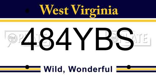 484YBS West Virginia License Plate