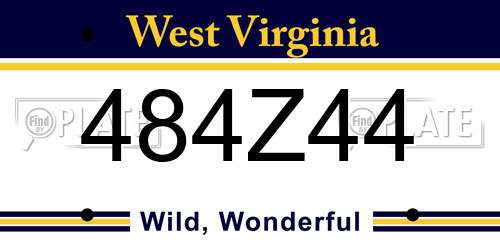 484Z44 West Virginia License Plate