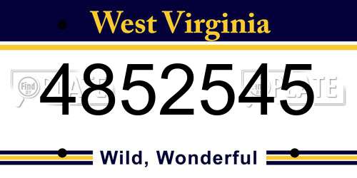 4852545 West Virginia License Plate