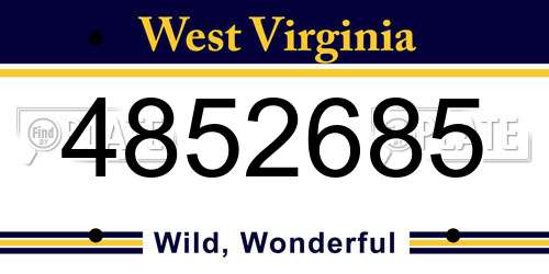 4852685 West Virginia License Plate