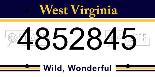 4852845 West Virginia License Plate