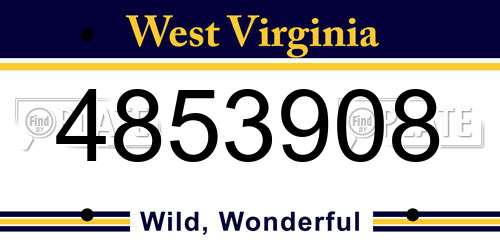 4853908 West Virginia License Plate