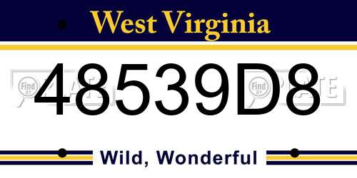 48539D8 West Virginia License Plate
