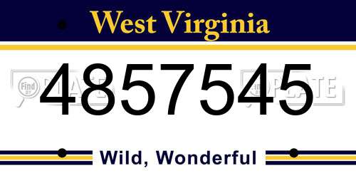 4857545 West Virginia License Plate