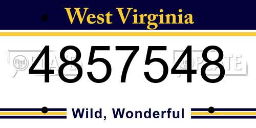 4857548 West Virginia License Plate