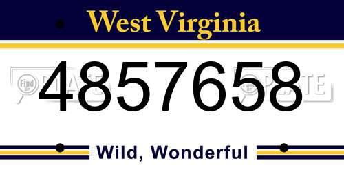 4857658 West Virginia License Plate
