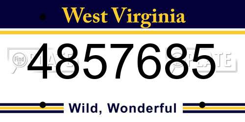 4857685 West Virginia License Plate