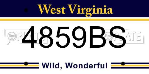 4859BS West Virginia License Plate