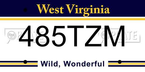 485TZM West Virginia License Plate