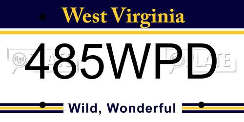 485WPD West Virginia License Plate