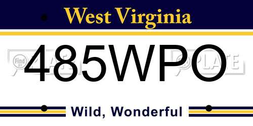 485WPO West Virginia License Plate