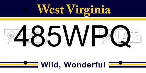 485WPQ West Virginia License Plate