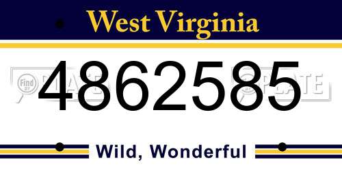 4862585 West Virginia License Plate