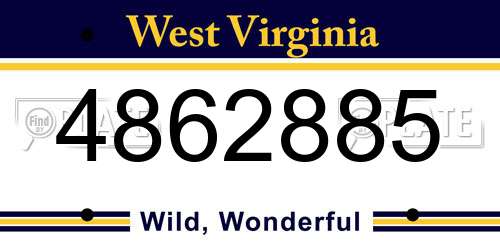 4862885 West Virginia License Plate