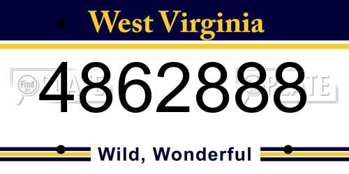 4862888 West Virginia License Plate