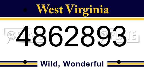 4862893 West Virginia License Plate