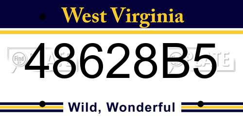 48628B5 West Virginia License Plate