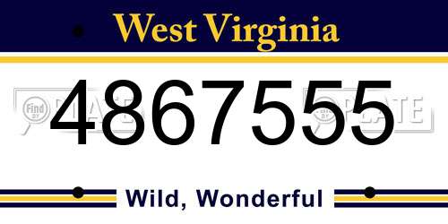 4867555 West Virginia License Plate