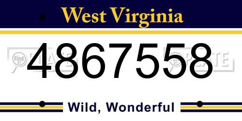 4867558 West Virginia License Plate