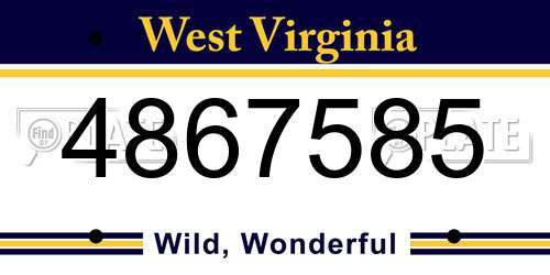 4867585 West Virginia License Plate