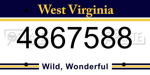 4867588 West Virginia License Plate