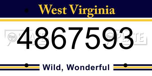 4867593 West Virginia License Plate