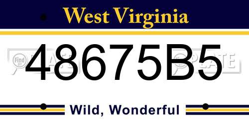 48675B5 West Virginia License Plate