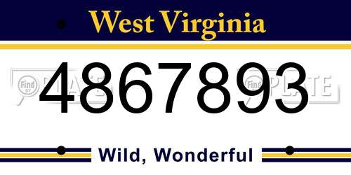 4867893 West Virginia License Plate