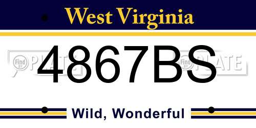 4867BS West Virginia License Plate