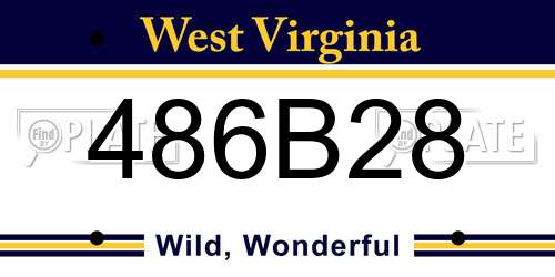 486B28 West Virginia License Plate