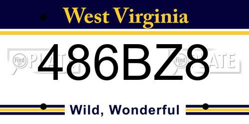486BZ8 West Virginia License Plate