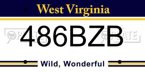 486BZB West Virginia License Plate