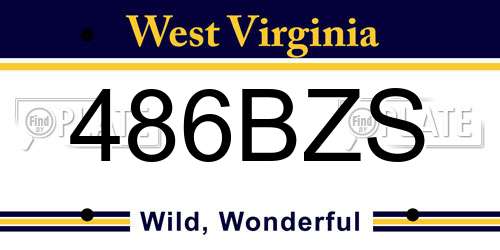 486BZS West Virginia License Plate