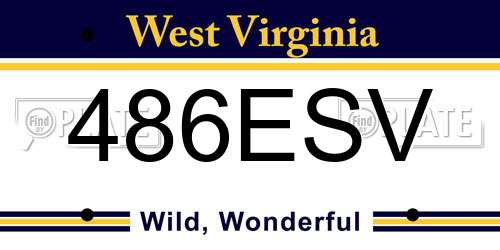 486ESV West Virginia License Plate