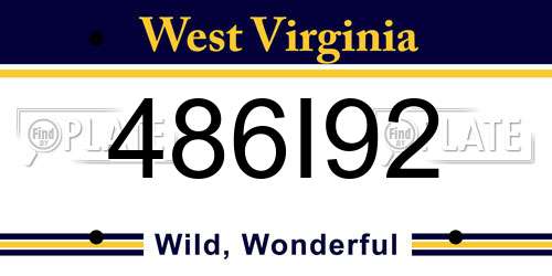 486I92 West Virginia License Plate