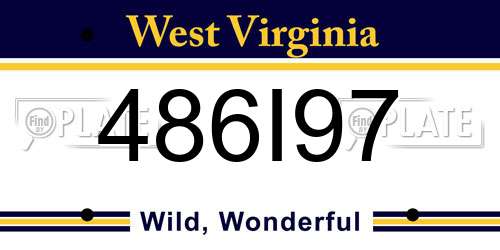 486I97 West Virginia License Plate