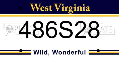 486S28 West Virginia License Plate