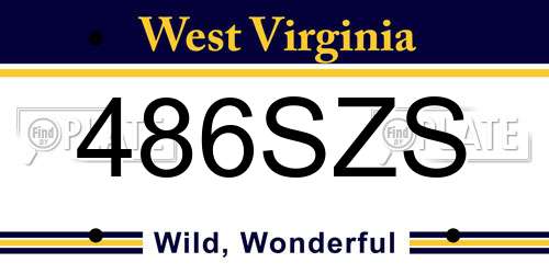 486SZS West Virginia License Plate
