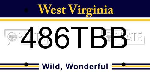 486TBB West Virginia License Plate