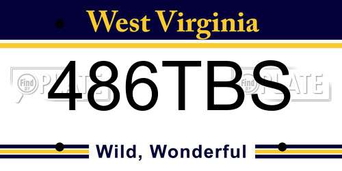 486TBS West Virginia License Plate