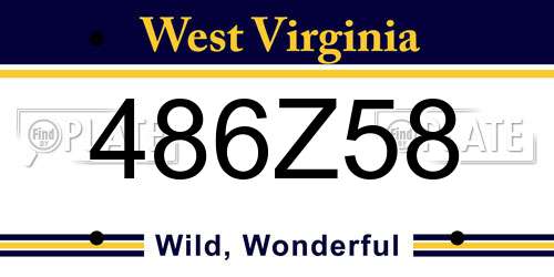 486Z58 West Virginia License Plate