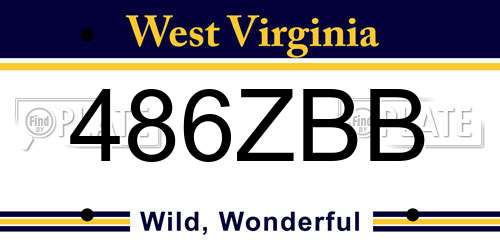 486ZBB West Virginia License Plate
