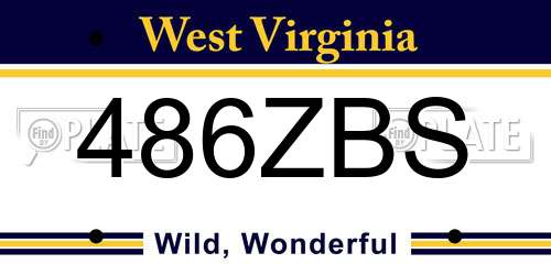 486ZBS West Virginia License Plate
