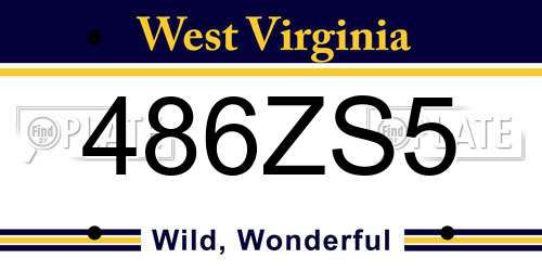 486ZS5 West Virginia License Plate