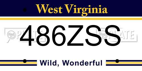 486ZSS West Virginia License Plate