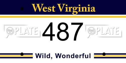 487 West Virginia License Plate