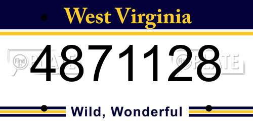 4871128 West Virginia License Plate