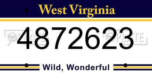 4872623 West Virginia License Plate