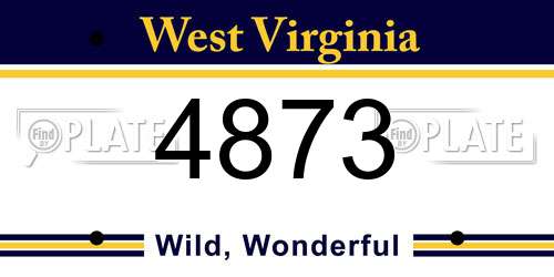 4873 West Virginia License Plate