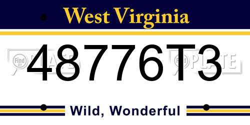 48776T3 West Virginia License Plate